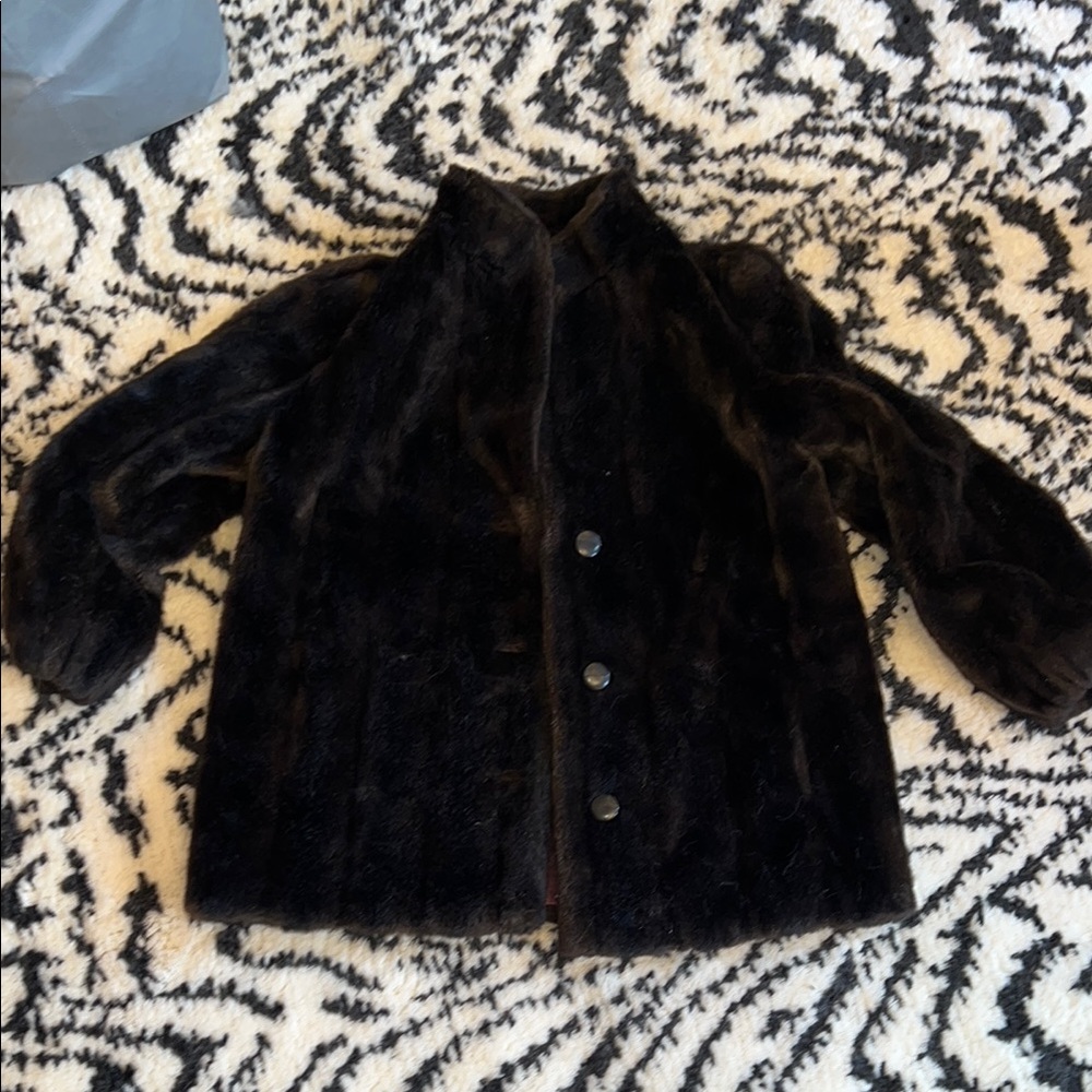 Faux Fur Coat - dark brown